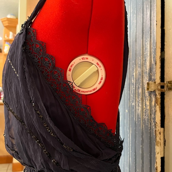 Free people navy blue beaded dress. EUC size small - Picture 4 of 9